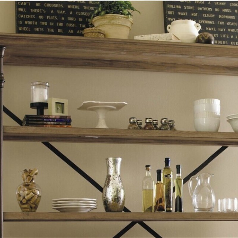 美式乡村家具铁艺置物架 复古式做旧实木书架 隔板 储物架 收纳架