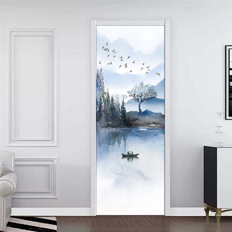 风景门贴画整张自粘装饰卧室木门全包衣柜厕所玻璃移门防水贴纸,家居饰品,软装墙贴,淘宝优惠券,粉丝福利购,淘宝优惠卷