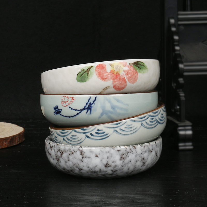 书法小砚台笔洗陶瓷装墨水碟圆墨碟笔舔学生笔搁墨池中国画调色盘