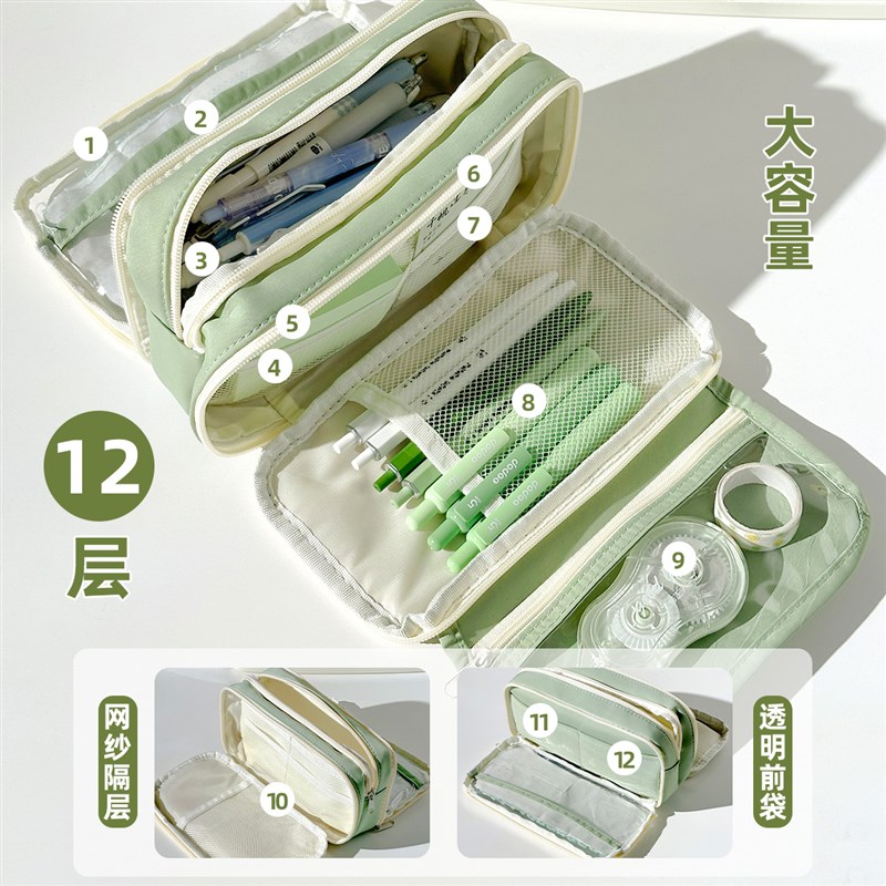 三年二班大窗透明痛包笔袋高颜值谷子吧唧收纳袋小食量diy材料包