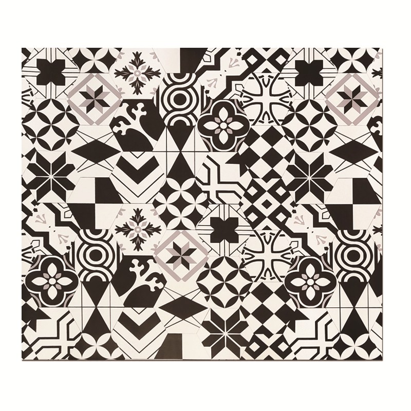 轻奢 黑白几何皮革PVC入户防滑垫 家用厨房抗油污地垫 定制可裁剪