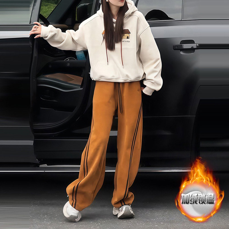 韩版休闲别致套装女秋冬加绒连帽卫衣阔腿裤高级感时尚一整套减龄,女装/女士精品,时尚套装,淘宝优惠券,粉丝福利购,淘宝优惠卷