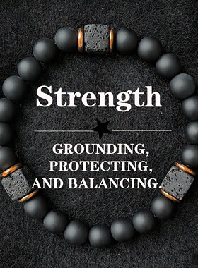 男士火山石黑玛瑙手链现代绅士