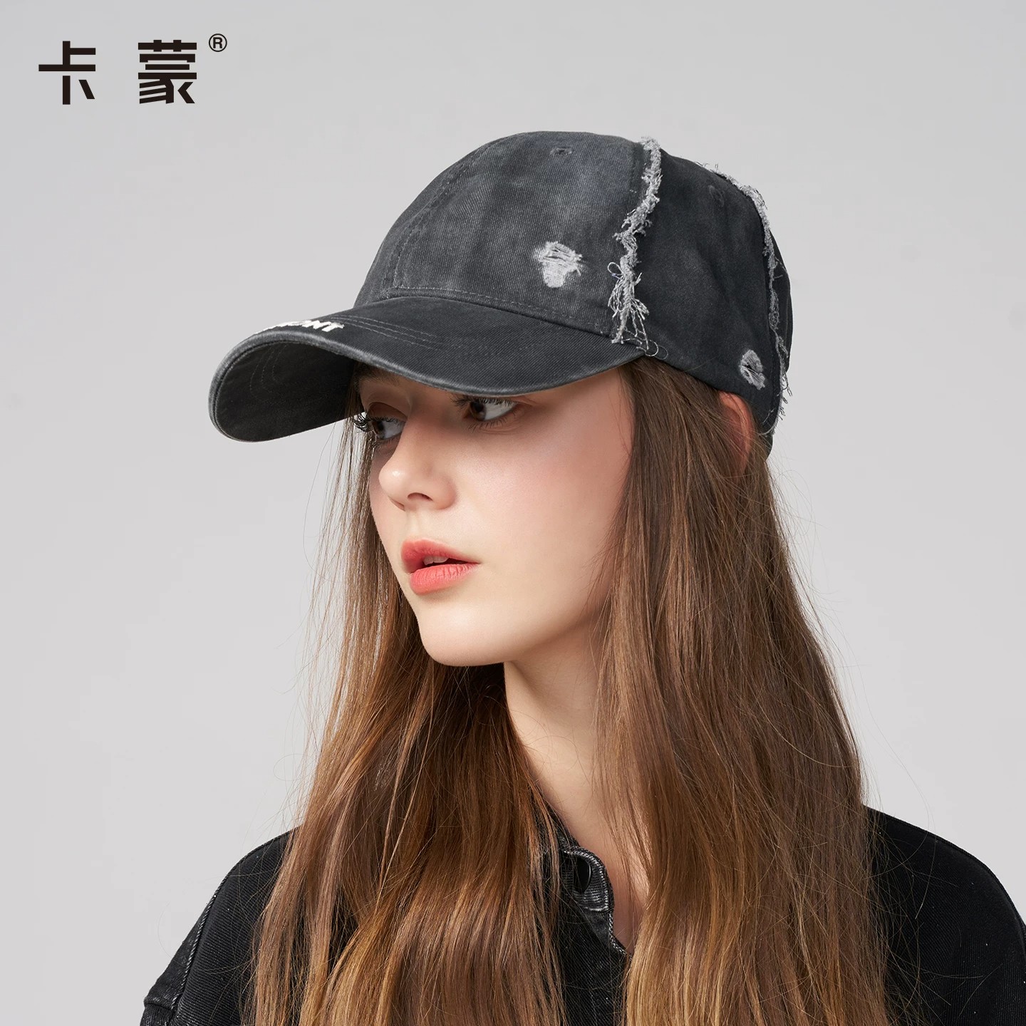 卡蒙做旧硬挺防晒棒球帽女款图片