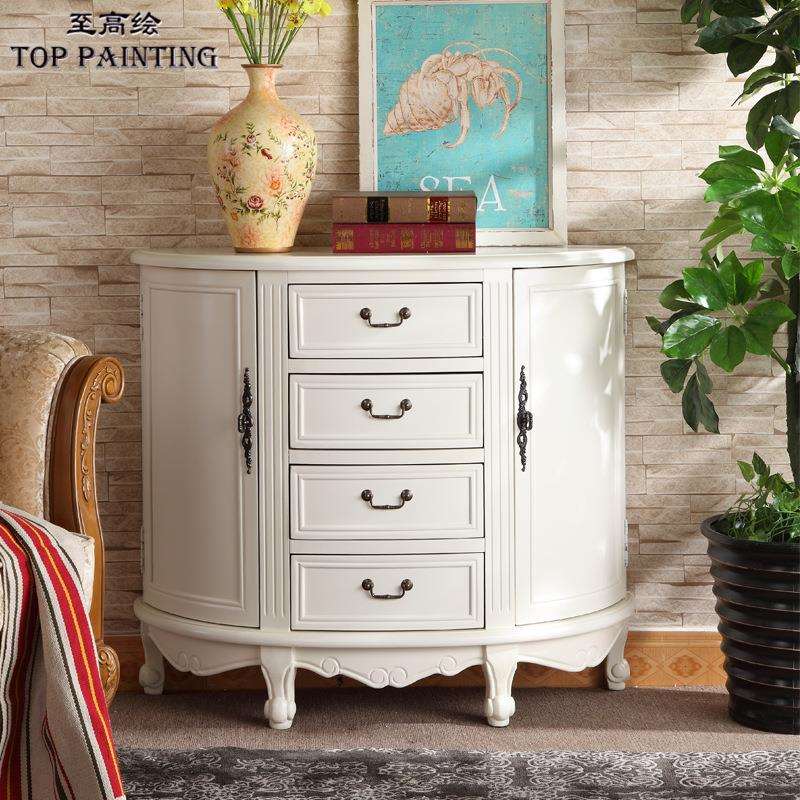 至高欧式半圆玄关柜客厅装饰柜进门隔断柜美式斗柜储物柜工厂