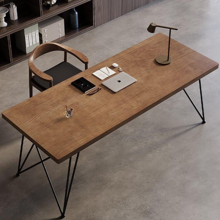 新款北欧实木台式电脑桌家用简约办公桌卧室书桌大板桌现代长条工