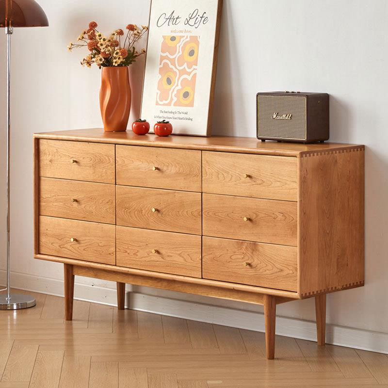 北美樱桃木斗柜八斗柜卧室床尾柜隔断柜玄关柜黑胡桃木落地储物柜