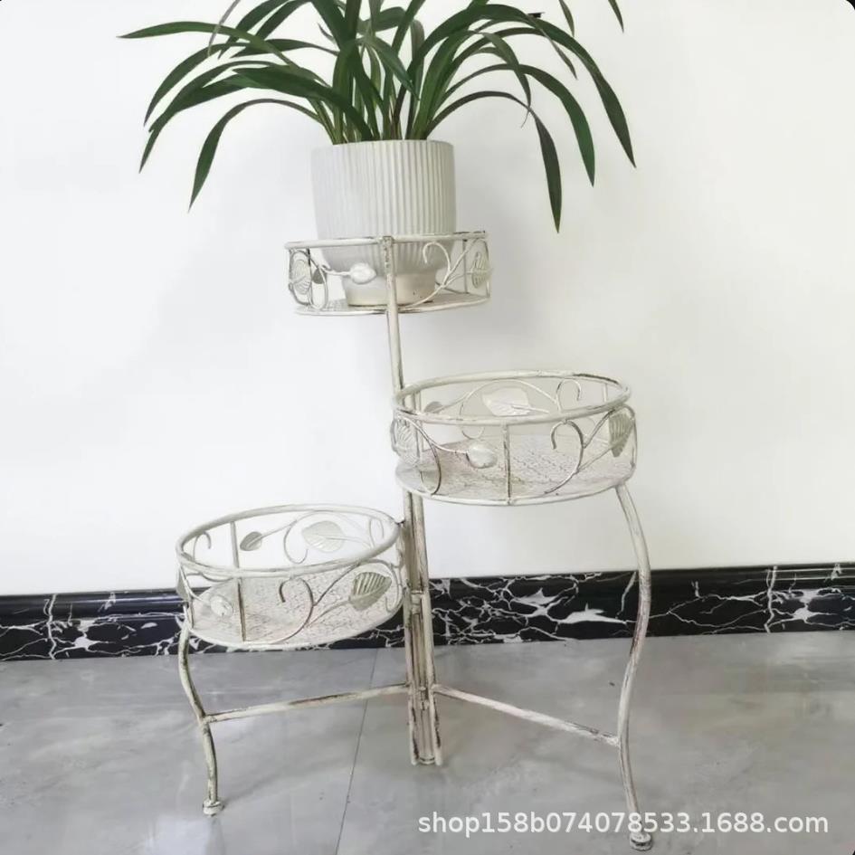 temu跨境欧式做铁艺花架花格镂空花篮植物花园园艺装饰户外可折叠