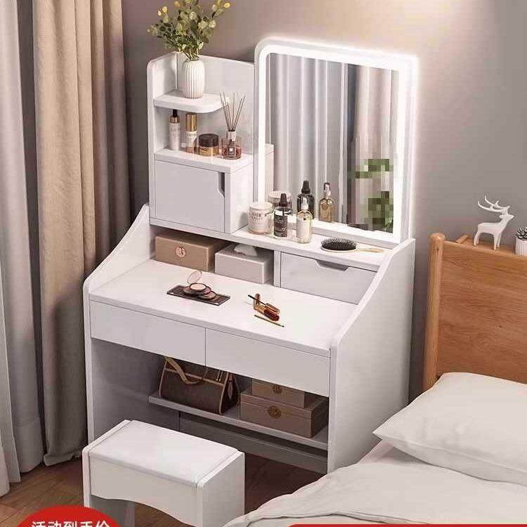 梳妆台小型卧室简约现代化妆台收纳柜一体小户型迷你床头化妆桌子,3C数码配件,USB灯,淘宝优惠券,粉丝福利购,淘宝优惠卷
