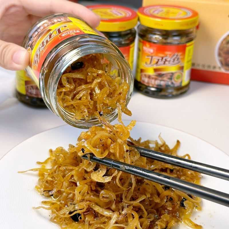 丁香鱼罐头不辣110g单瓶小包装银鱼瓶装零食开胃菜开盖即食