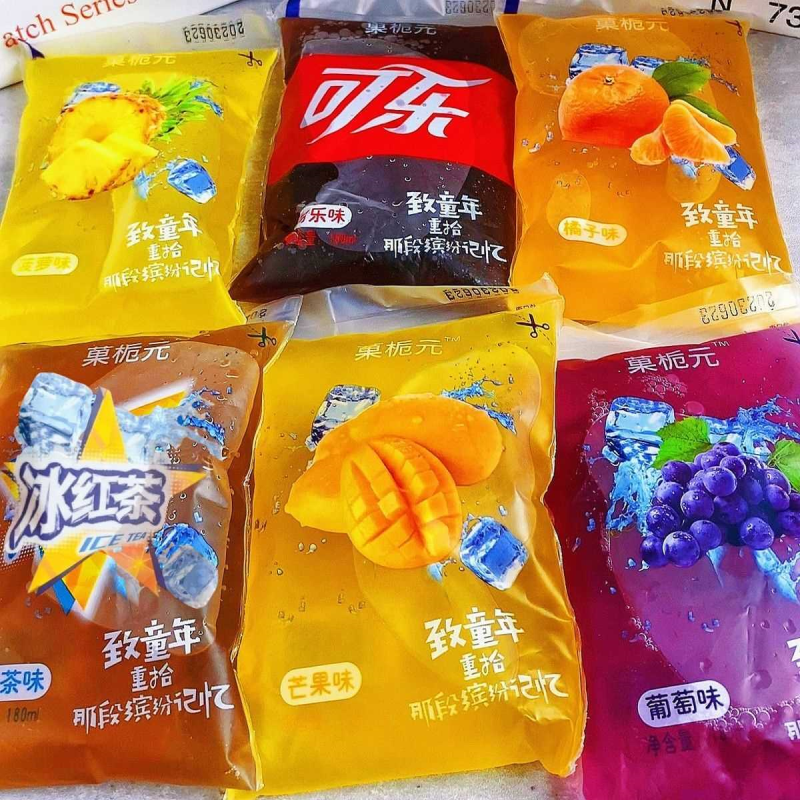 老式果味饮料小冰袋刨冰袋装饮料8090后怀旧零食夏日经典冰水批发