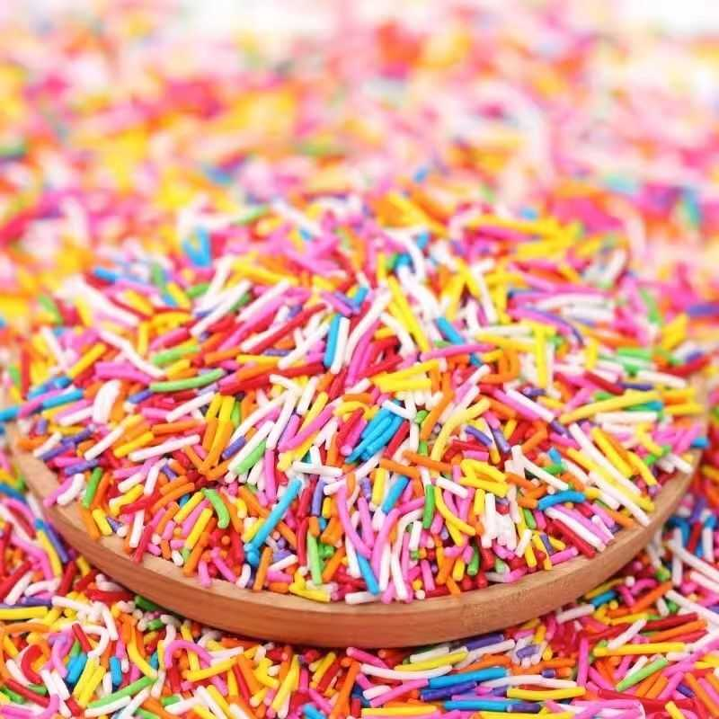 糖美美彩色巧克力彩糖针 七彩彩糖针蛋糕彩糖甜甜圈装饰糖代可