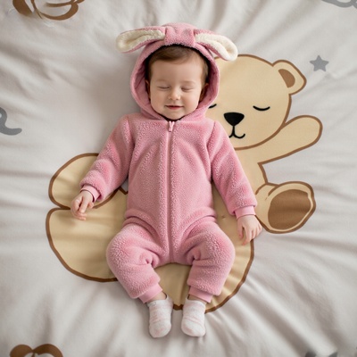 加厚加绒连体衣婴儿动物童装男女婴儿秋冬保暖爬服新生儿衣服韩版