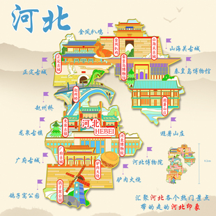 （有版权）河北鸽子窝公园金属冰箱贴龙泉古镇山海关文创旅游纪念