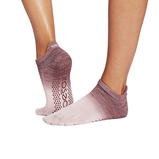 toesox瑜伽五指袜室内健身防滑袜普拉提舞蹈袜子透气带防滑颗Rise