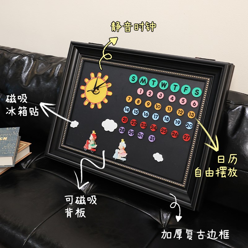 DIY电表箱装饰画可磁吸配电箱液压遮挡挂画2024新款日历时钟壁画