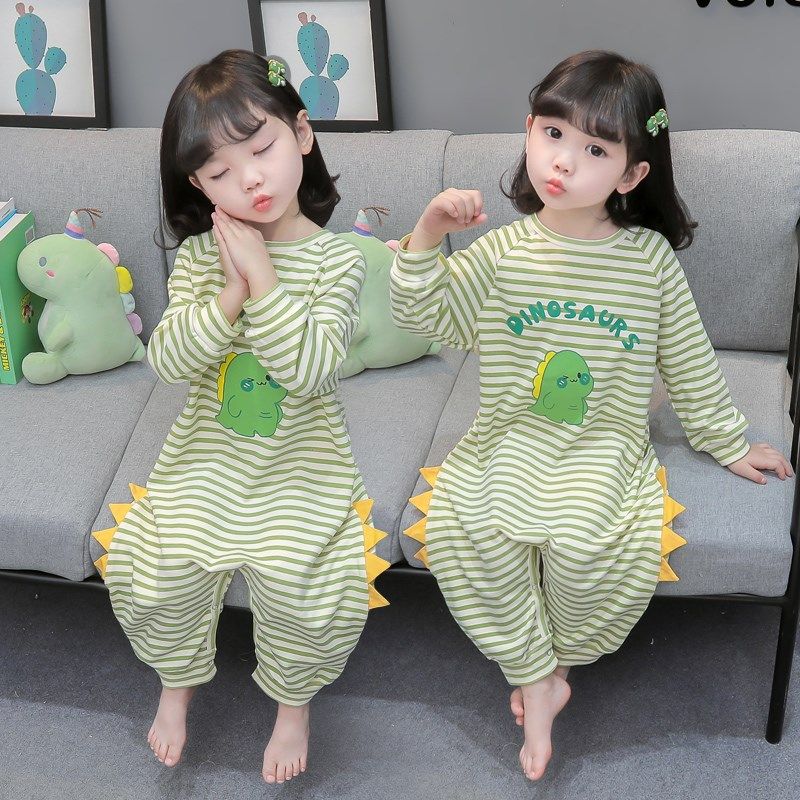 儿童连体睡衣春秋款2长袖0婴儿睡袋纯棉男女童1岁宝宝秋冬家居服3