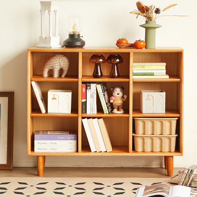 实木书柜组合矮柜儿童书柜家用落地全实木书架多层简约储物柜