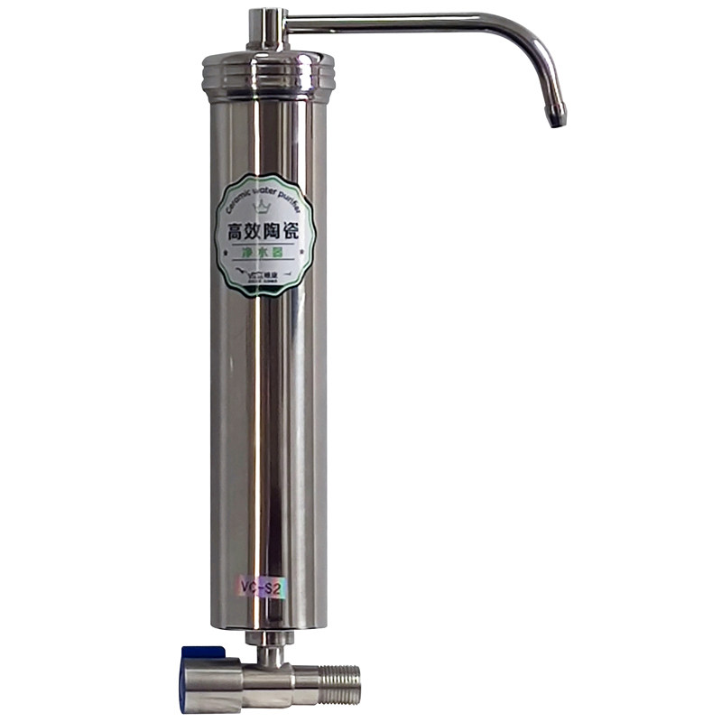 帷康入墙式家用厨房净水器直饮角阀不锈钢自来水过滤器陶瓷净水机