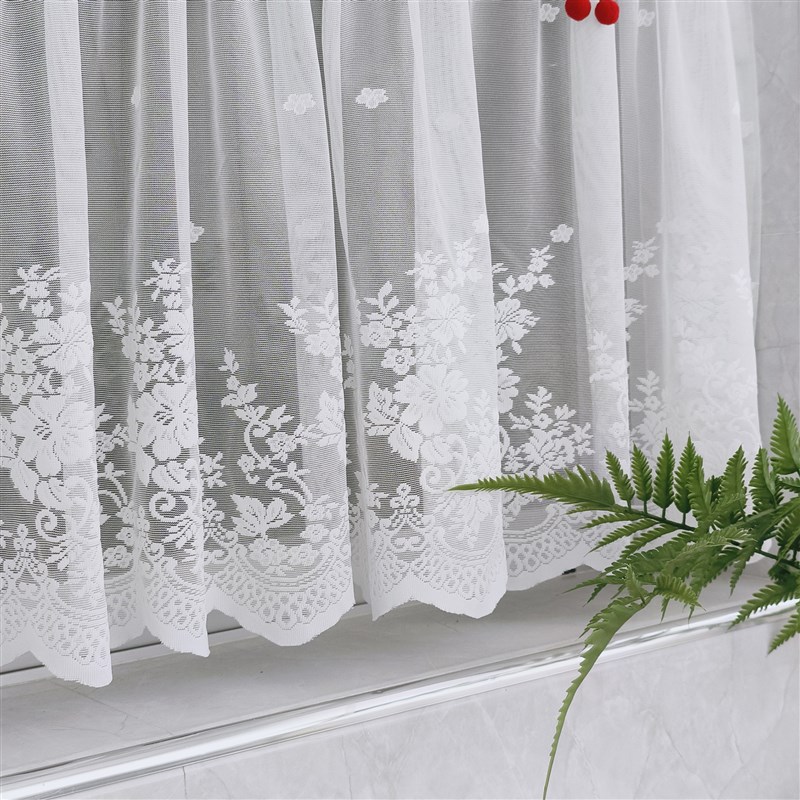 思幔樱桃短帘半帘门帘纱帘韩式田园厨房帘隔断小窗帘免打孔可定制