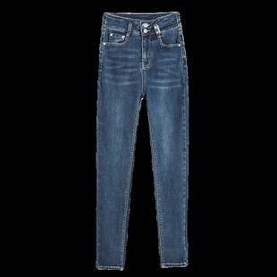 加长高腰加绒牛仔裤女秋冬新款175高个子显瘦紧身小脚铅笔裤加厚