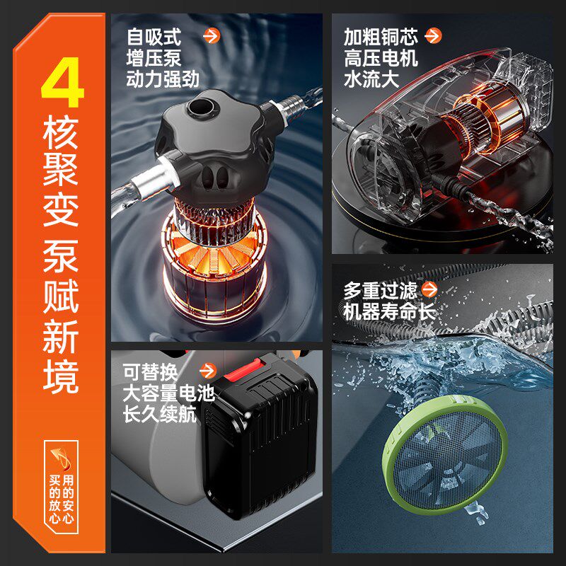 充电式抽水泵户外浇菜神器农村菜地浇水农用浇地大功率锂电池小型