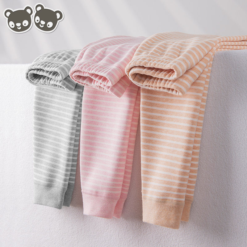 A类纯棉儿童卫生裤女大童打底加绒加厚女童保暖裤秋冬高腰女孩卫