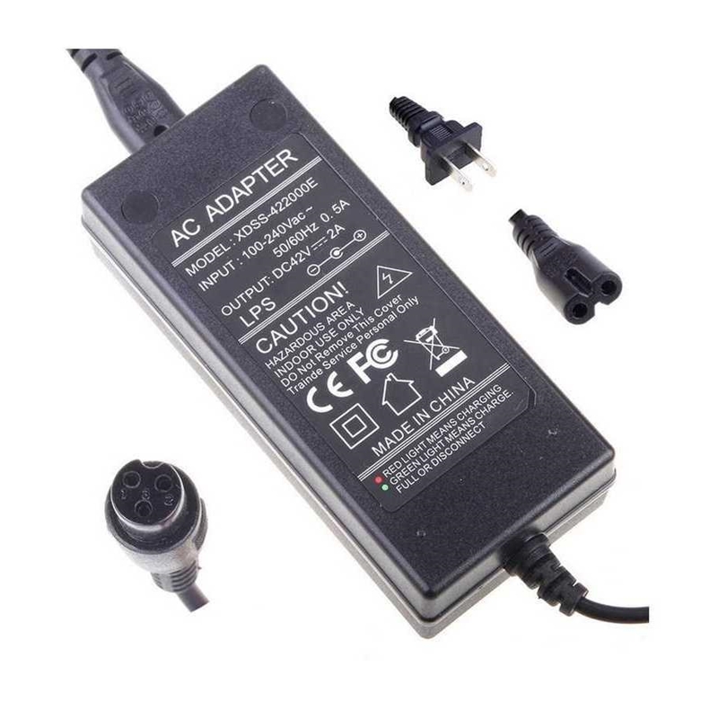 平衡豹行插头两轮通用型车三孔双轮电源适配器36V42V2A带线充电器