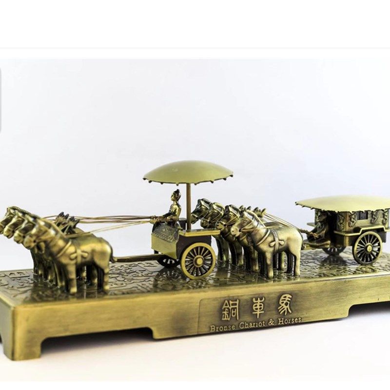 兵马俑铜车马摆件西安特色旅游纪念品中国风特色出国礼品送老外