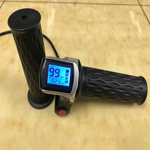 锂电动自行车转把 带锁调速器 36v 48v 60v 液晶显示电量