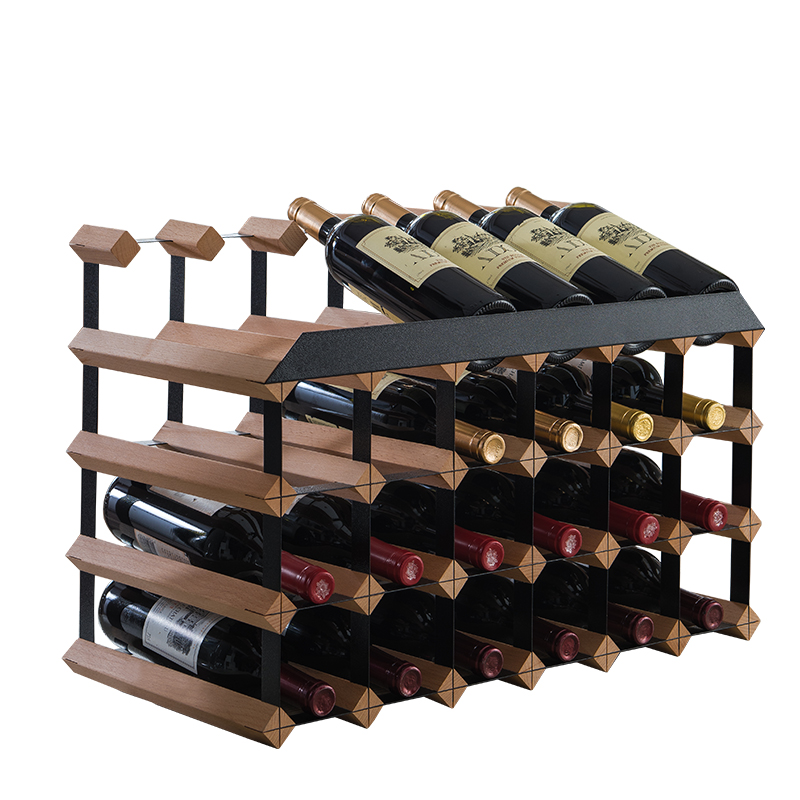 榉木台式红酒展示酒架酒柜酒格子置物架简约家用葡萄酒架定制摆件