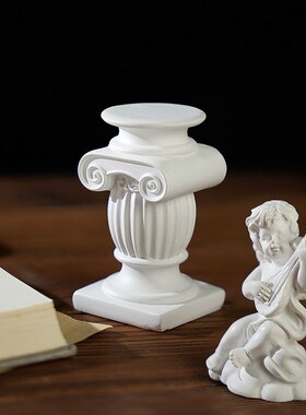 北欧白色罗马柱摆件天使小石膏像手办拍照道具摆台桌面装饰品造景