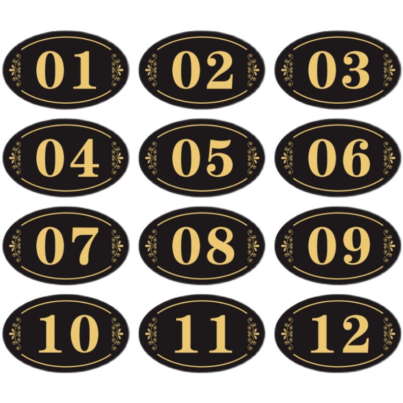 亚克力数字贴牌餐厅号码桌号门牌网吧储物柜分区柜座位设备编号牌