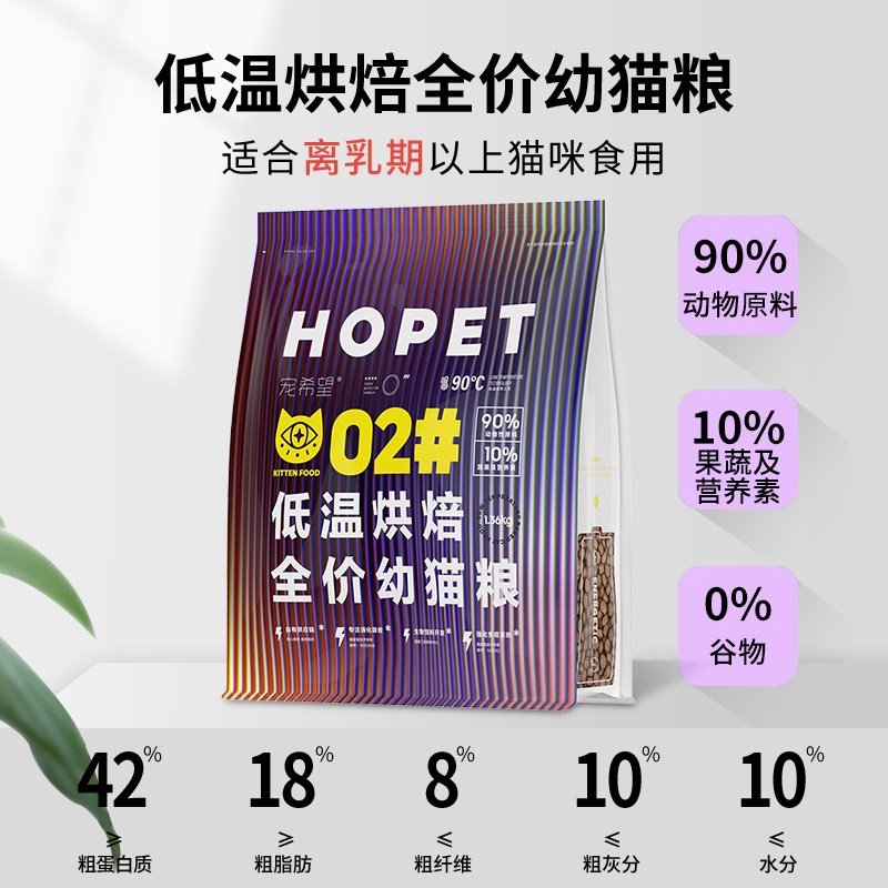 宠希望低温烘焙全价无谷猫粮幼猫粮布偶英短美短专注肠道舒适猫粮