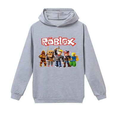 roblox童装秋季男童儿童薄款休闲长袖卫衣卡通帽衫套头2024