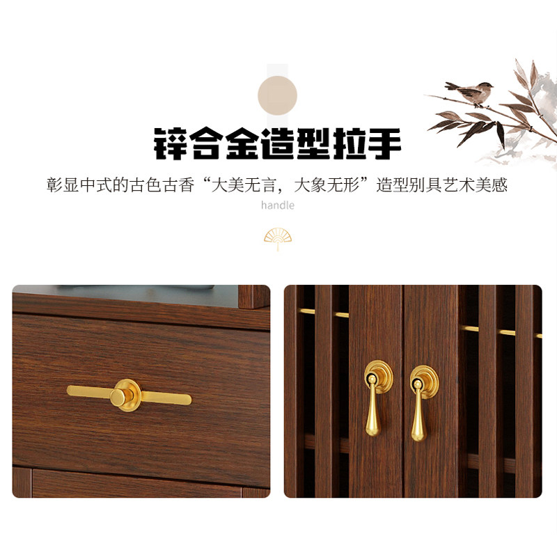 新中式玄关柜鞋柜一体门厅置物架实木框进门装饰间厅柜客厅隔断柜