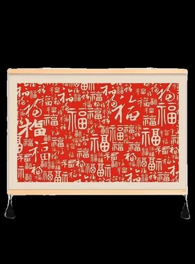 新中式百福客厅装饰画餐厅书法福字挂画布艺免打孔遮挡墙画中国风