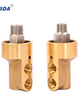 橡塑DN10模具冷却用HK15旋转接头水短小型3分4分DN15铜壳双向接头