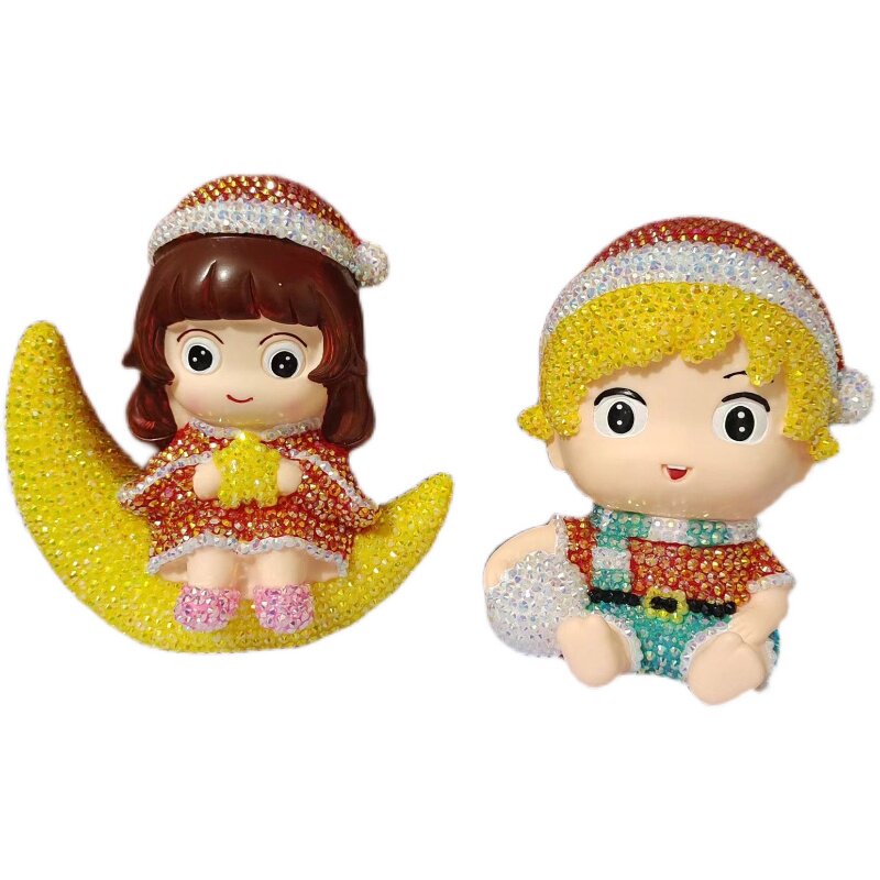 星星男孩月亮女孩公仔靓仔贴钻存钱罐不怕摔搪胶硬币储蓄罐储钱罐