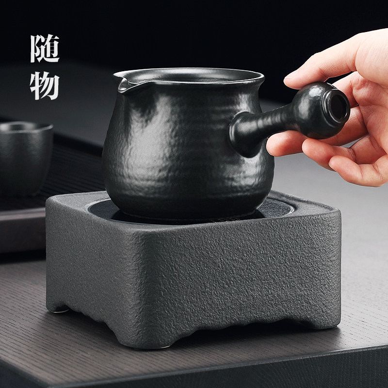 陶瓷罐罐茶煮茶炉烤茶罐古法黑晶炉炭火碳烤炉煮茶器煮茶壶围炉陶