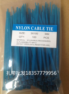 彩色尼龙扎带3*100 卡扣红黄蓝绿黑白橙色小一拉得塑料勒死狗带扣