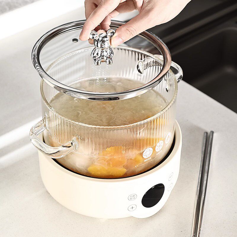 小筱熊全自动玻璃电煮锅多功能耐高温高硼硅玻璃养生锅小型慢炖锅