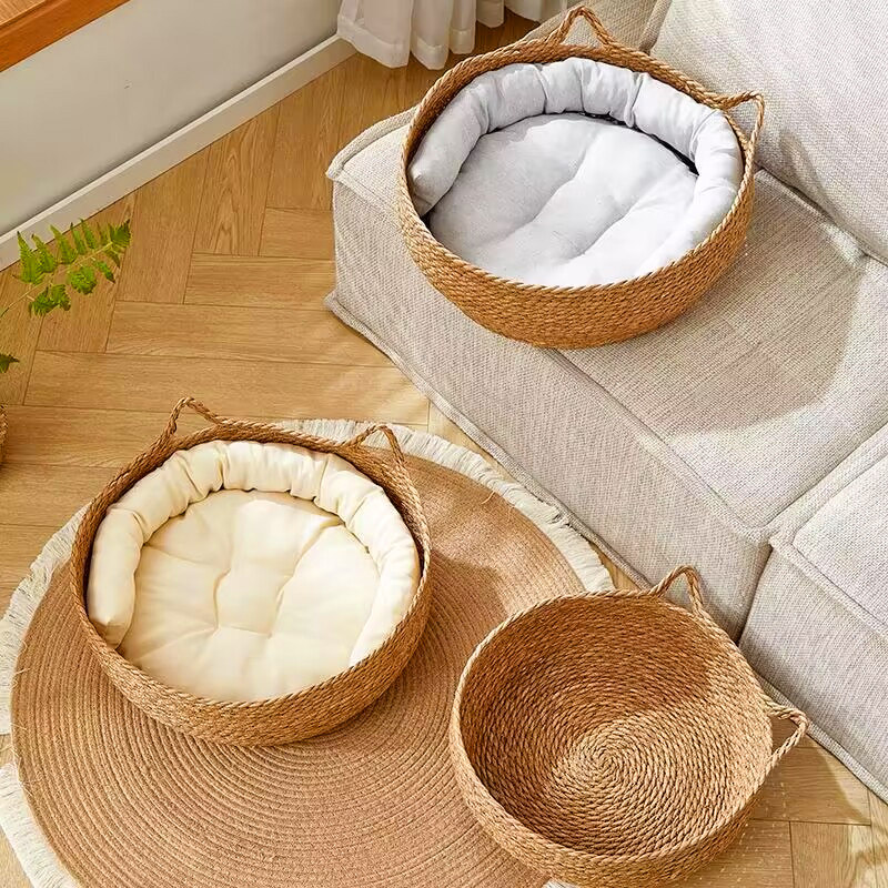 猫窝夏季四季通用藤编可拆洗草编宠物床夏天凉窝床边猫咪睡觉的窝,宠物/宠物食品及用品,猫窝/屋/帐篷/沙发,淘宝优惠券,粉丝福利购,淘宝优惠卷