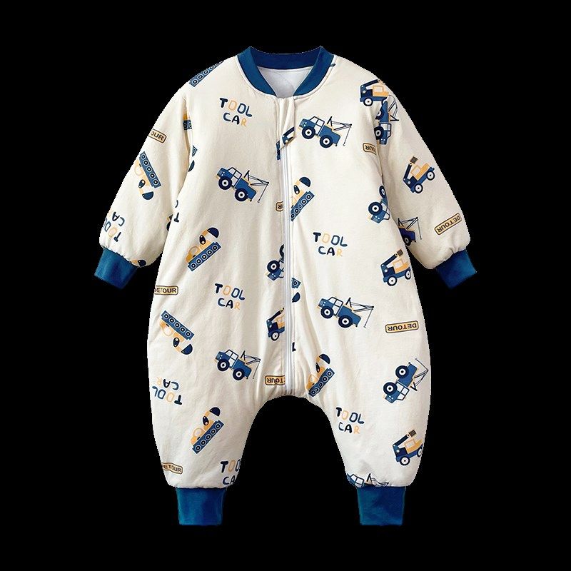 冬季睡袋儿童加厚夹棉婴儿防踢棉被冬天宝宝防寒保暖连体睡衣小孩