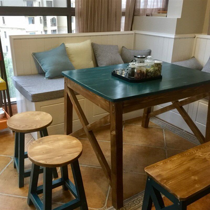 美式实木餐桌椅做旧复古园艺桌花店工作台阳台咖啡桌餐饮服装木桌