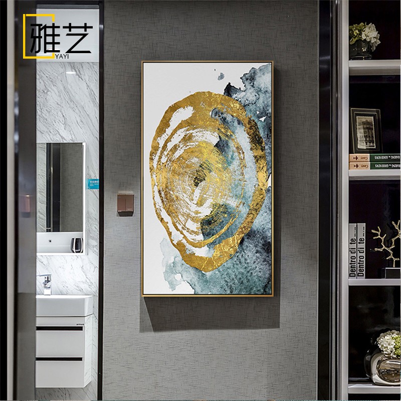 新中式玄关客厅装饰画抽象艺术创意挂画酒店餐厅北欧走廊墙面壁画图片