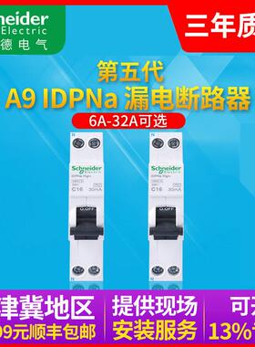 施耐德漏电断路器Idpn Vigi+双进双出18mm宽1P漏电A9D93620