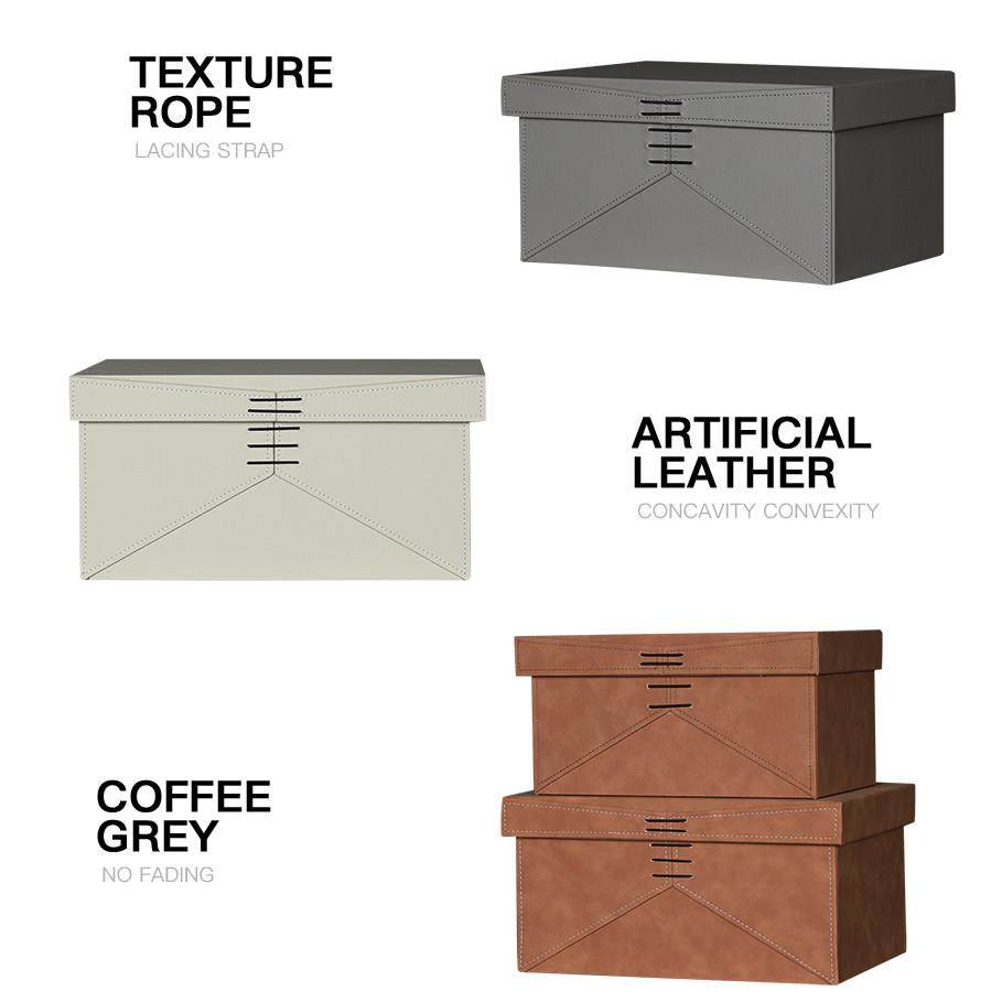 样板房衣帽间皮质绑绳收纳箱全屋定制衣柜收纳盒软装饰品摆件轻奢,家居饰品,装饰摆件,淘宝优惠券,粉丝福利购,淘宝优惠卷