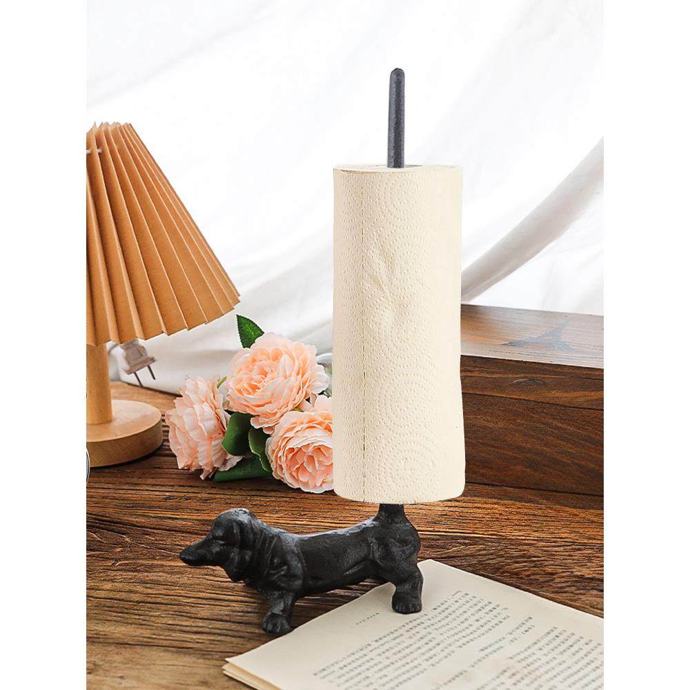 欧洲创意覆古铸铁小狗纸巾持有人杂货店花园野餐派对厨房桌面卷纸,家居饰品,装饰摆件,淘宝优惠券,粉丝福利购,淘宝优惠卷