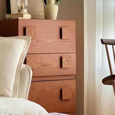 中古风卡门柜实橡木卧室储物柜客厅复古风小户型电视柜落地斗柜